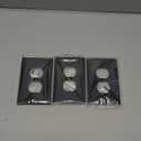 Black Modern Decorative Outlet Covers Wall Plate Electrical Switch Plates and Receptacle Outlet Covers Bamboo Fiber Material Wall Plates for Kitchen Bathroom (1 Gang Duplex Outlet-4 Pack)