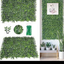 Bybeton Artificial Boxwood Panels,24"x 16" (24pc) 4-Layer Leaves UV-Anti Greenery Grass Wall Backdrop for Indoor Outdoor Privacy Protected and Garden, Balcony,Privacy Fence Screen Decor