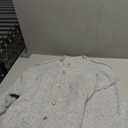 BKBEY Womens Croppdd Cardigan Sweaters Button Down Puff Sleeve Cozy Fall Trendy Short Sweater Coats Light Gray Size M -L