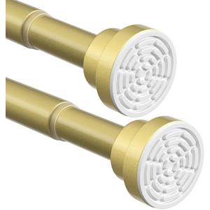 Gold Tension Curtain Rods,Spring Loaded Curtain Rods No Drilling for Window,Adjustable Shower Rod for Bathroom,Closet