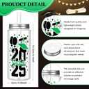 Vesici 24 Pcs Graduation Plastic Cups with Lid and Straws 13.5 oz 2025 Graduate Tumblers Graduation Gifts Drinking Cups with Decorative Bows for Class of 2025 Party Favors Decorations(Green)