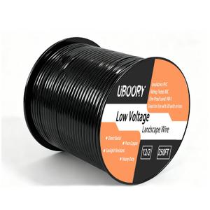 12 Gauge 2 Conductor 250FT, 12/2 Low Voltage Landscape Wire, for Low Voltage, Outdoor Direct Burial Electrical Wire