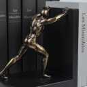 LIFFY Man Decorative Book Ends,7" Resin Non Skid Bookends for Heavy Books,Bookends for Shelves Decorative,Creative Shelf Decorations to Hold Books for Bookshelf,Home,Office,Study