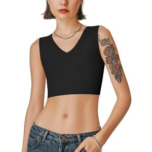 Rolewpy Chest Binder for Transgender FTM Women Binder Bra Tomboy Breast Binder Tank Top (3X-Large, Black)