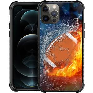 DAIZAG Case Compatible with iPhone 11,Shockproof Soft TPU Phone Case for Boy Men Gift Cover,Ice Fire American Football