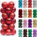 XmasExp  Mini Christmas Ball Ornaments Shatterproof Christmas Ornaments Set Decorations for Xmas Tree Balls 30mm/1.18" (Red)