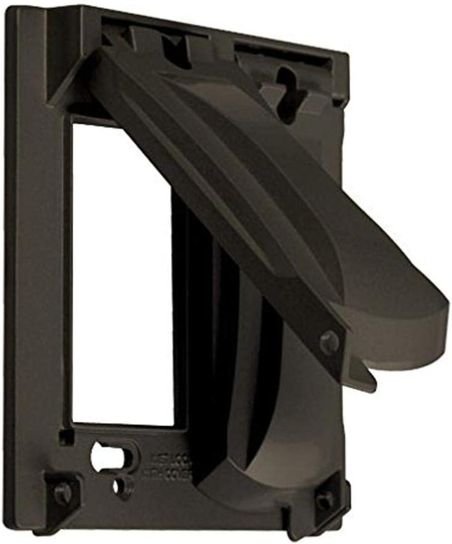 Hubbell-Bell MX2050Z Two Gang Two Device Flat Metal Weatherproof Receptacle Cover, Bronze