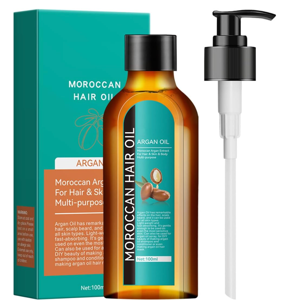 Argan Oil, Moroccan Argan Hair Oil for hair & skin & body multi- purpose, argan oil has remarkable effects on the hair, scalp beard, and it can be used for all skin types, 100ml