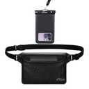 AiRunTech Waterproof Fanny Pack,Waterproof Phone Pouch for iPhone16 15 14 13 12 11 Pro Max,IPX8 Dry Bag for Snorkeling Beach Cruise Kayaking Pool Swimming(Phone Case + Waist Bag 2-Piece Set)