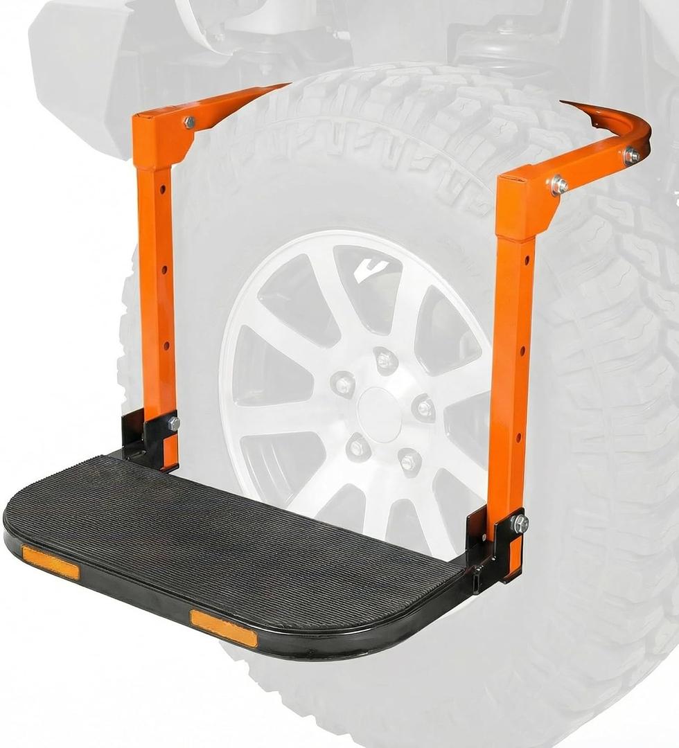 Tire Step for SUV and RV Adjustable Tire Mounted Step Fit Most Tire from 10 to 14, Rated up to 330 Lbs, Raised Texture Non-Slip Design