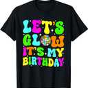 Party Glowing 80s Group Team Lets Crazy It's My Birthday T-Shirt, M