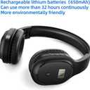 Rechargeable and Portable Personal FM Radio Headphones with Best Reception, Wireless Headset Radio Ear Muffs for Jogging, Mowing, Cycling, Meeting FM Receiver