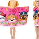 Franco Paw Patrol Pink Bath/Pool/Beach Soft Cotton Terry Hooded Towel Wrap, 24" x 50", Kids (24 in x 50 in, Multicolors)