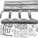 1 Set SHLPDFM L-Type Boat Trailer Bunk Bracket Kit 8" Galvanized Swivel Top Bunk Bracket Kit with Hardware for 2 x 3 Crossmember
