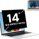 14 Inch 16:9 Laptop Privacy Screen Filter, Computer Monitor Privacy Shield and Anti Glare Blue Light Filter, Removable 14" Privacy Screen Protector and Scratch Resistant