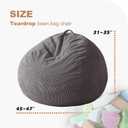 Homguava 4FT Bean Bag Chair for Adults,Teardrop Beanbag Chair with Handle