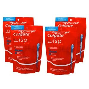 Colgate Max Fresh Wisp Disposable Mini Travel Toothbrushes, Peppermint, 24 Count, 4 Pack