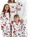 PATPAT Family Christmas Pjs Matching Sets Holiday Jammies Sleepwear Christmas Pajamas for Family Xmas Outfits with Socks (White, XL)