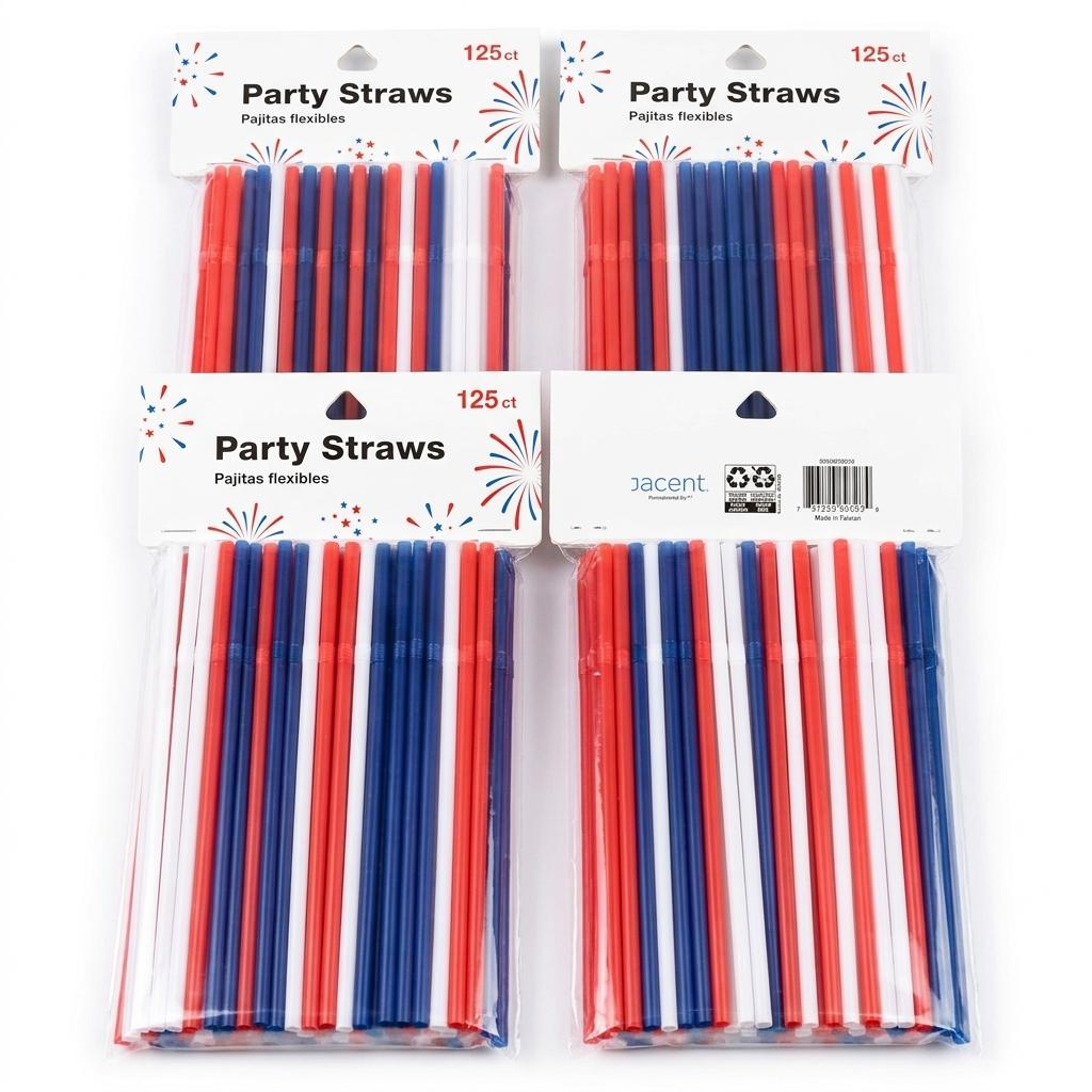 4 x Party Straws 125 count