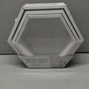 Hexagon Floating Shelves Set of 3, White Wooden Hexagon Shelves for Wall Decor, Modern Honeycomb Floating Hanging Shelf, Decorative Wall Organizer for Living Room, Bedroom, Bathroom