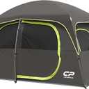 CAMPROS CP Upgraded 6/8 Person Camping Tents, Waterproof Windproof Family Tent with Larger Mesh Windows & Door, Double Layer, Easy Set Up, All-Season Dome Tent with Top Rainfly & Carry Bag