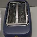 West Bend Timeless 2-Slice Toaster with 7 Browning Levels, Bagel/Waffle/Defrost Settings, High-Lift Lever, Anti-Jam, Easy-Clean Crumb Tray, 2-Slice, Blue/Gold