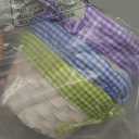 Yulejo 6 Pieces Easter Woven Bamboo Basket Round Small Woven Basket with Handle Buckets for Easter Egg Hunt Picnic Party Supplies Birthday Decoration(Plaid)