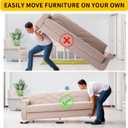 new space Oval Furniture Sliders, 8pcs 3 1/2" x 6" - Reusable Sliders for Carpet, Heavy-Duty Movers - Easily Move & Protect Furniture & Carpet