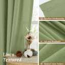 LAMIT Kitchen Linen Curtains 36 Inch Length, Light Filtering Linen Textured Panels Rod Pocket Boho Short Privacy Drapes for RV Basement/Small Windows/Cafe, 2 Panels, 42 x 36 Inch, Sage Green