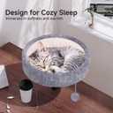 Chumajor Cat Desk Bed - 360 Rotating & Adjustable, Supports 50 lbs, Soft Faux Fur with Dual-Sided Reversible Mat, Modern Indoor Cat Nest Furniture for Office Desks and Game Tables, Island Table