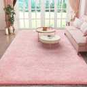 Ophanie Pink Area Rugs for Bedroom Girls, 6x9 Kids Fluffy Fuzzy Furry Shag Carpet, Plush Soft Cute Baby Shaggy Bedside Indoor Floor Rug for Teen Dorm Home Decor Aesthetic, Nursery (6' x 9', 5- Pink)