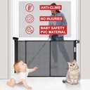100 inches Retractable Baby Gate, 34 inches Tall Extra Wide Mesh Safety Gate for Open Floor Plans, Wide Doorways, Baby and Pet Barrier for Indoor Outdoor Use, Black