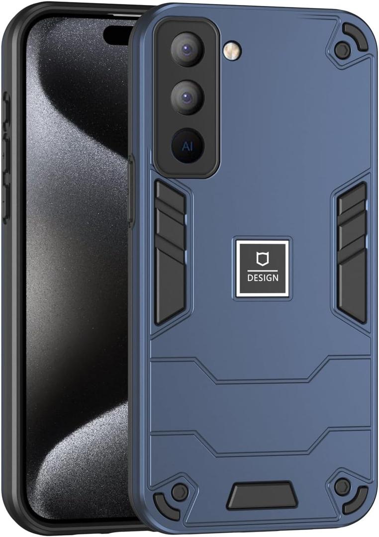 Phone Case Compatible with Tecno Pop 5 Pro,Compatible with Tecno Pop 5 Pro BD4j BD4h Case Dual-Layer Drop-Proof TPU+PC 2-in-1 Protective Case Blue