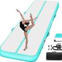 Air Mat Tumble Track, Gymnastics Mats Tumbling Track with Electric Air Pump for Home Use Cheerleading Training Kids Gym Yoga (6.6ftx3.3ftx4inch, Green)