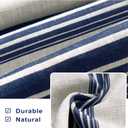 DriftAway Chris Linen Blackout Curtains with Thermal and Sound Reducing Layer 84 Inches Long for Bedroom Striped Printed Drapes Thermal Insulated Lined Window Treatments for Living Room Dark Blue