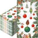 100Pcs Christmas Napkins, Christmas Paper Napkins Disposable Xmas Guest Paper Napkins for Decoupage Bathroom Table Lunch Dinner Home Kitchen Party Decorations