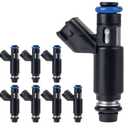 8 Pcs GM12580426 OE 5.3L Flex Fuel Injectors Compatible wIith Chevy 5.3 Tahoe Silverado Suburban 2002 2003 2004 2005 2006,Compatible with GMC Yukon Xl Sierra 1500 |Flex Engine| |4 Holes