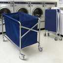 Commercial Laundry Cart Heavy Duty Collapsible Laundry Cart with Wheels, 12 Bushel Industrial Rolling Baskets Trucks with Steel Frame and Waterproof Oxford Cloth, for Home Organizer Storage