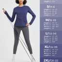 baleaf Women's Thermal Tops Long Sleeve Fleece Running Shirts Thumbhole Cold Weather Winter Gear Workout Base Layer (Blue, XXL)