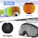 SANWICH Kids Ski Goggles for Boys Girls Aged 5-14, 100% UV Protection OTG Ski Goggles (Red)