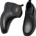TENGTA Unisex Waterproof Garden Shoes Mens Lightweight Slip-On Rain Mud Boots for Women Lawn Mowing Booties (10.5 Women/9.5 Men, Black)