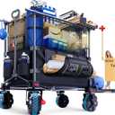 VIC 680lbs Super Cart & Table 1=5 Set, 480L Mega Capacity 54" Extra Long Extra high Folding Wagon, Heavy Duty Collapsible Carts with Brakes, All-Terrain Big Wheels for Camping, Store, Shopping