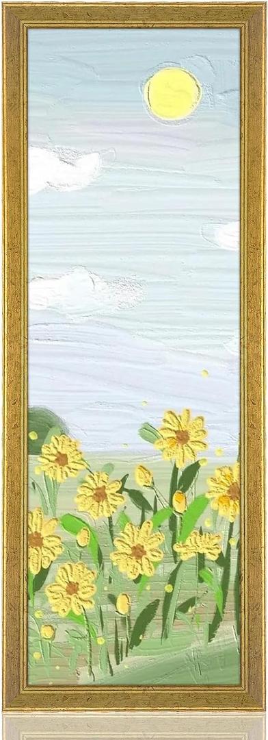 Wood 8x24 Frame Gold, Ornate Natural 24x8in Poster Picture Frame, Modern Golden 8 x 24inch Gallery Wall Photo Frame with HD Plexiglass, Horizontal Vertical Wall Mounting Display 1pcs
