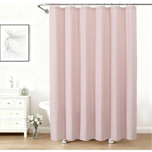 Aiyufeng Shower Curtains for Bathroom，Dot Like Embossed Textured Water Repellent Fabric Large Bath Curtain，Hotel Luxury Quality & Soft Cloth，Machine Washable，72Wx84L，Pink