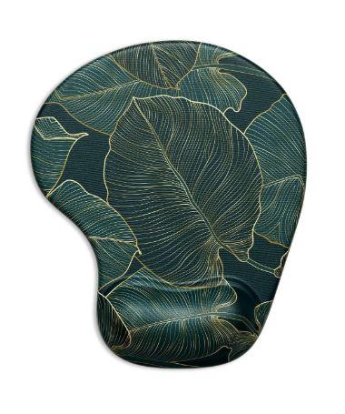 Ergonomic Mouse Pad with Gel Wrist Support Wrist Rest Smooth Surface Non-Slip PU Base Comfortable Office Supplies Pain Relief, Palm Texture