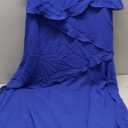 Long Royal Blue Plus Size Crew Neck Chiffon Ruffles Mother of The Bride Dressesfor Women 3/4 Sleeve Formal Evening Dress with Pockets (Size 12)