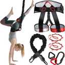 Heavy Duty Bungee Fitness Set Professional 4D Bungee Resistance Band for Home Gym, Yoga & Air Dance Adjustable Harness with 360 Rotational Device, Includes Workout Guide (S(110-132 pounds ))