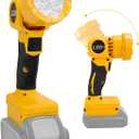 LouSdZoke Cordless Work Light for DeWalt 20V Battery, 500LM Flashlight LED Work Light with Two-Speed Adjustment and 140Pivoting Head for Jobsite, Camping, Emergency