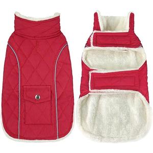 Malier Dog Winter Coat, Large, Red  Windproof, Extra Warm, Reflective Clothes for Small Medium Large Dogs and Puppy