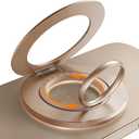 TORRAS 2025 Newest Thin Fit for MagSafe Phone Grip Ring Holder [Dual-Ring] Compatible with MagSafe Kickstand Magnetic for iPhone 16/15/14/13/12/11 Samsung, Google Accessories, Desert Titanium Gold